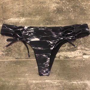 Marble print bikini bottom